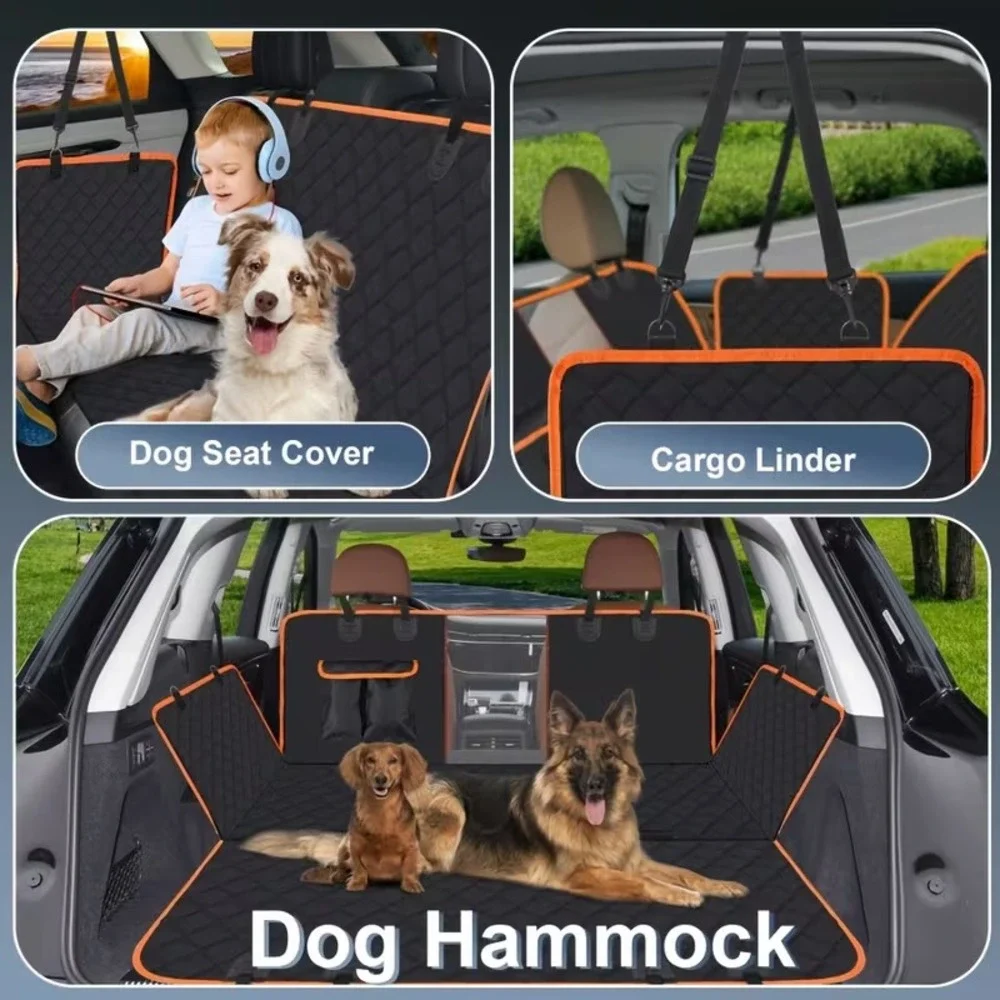 Dog Pet Car Seat Cover for Back Seat, Heavy Duty, Mesh Window, Side Door Flaps